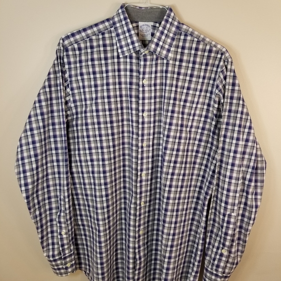 Brooks Brothers Slim Fit Gingham Dress Shirt 16.5 - Picture 15 of 16